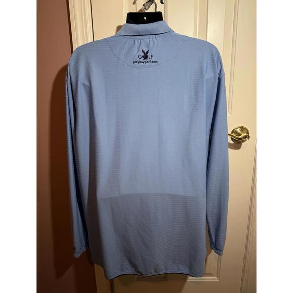 Playboy Golf Long Sleeve Polo Shirt Mens Size 2XL Blue Elastic On Sleeves & Hem - Picture 3 of 10